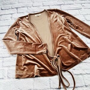 Madewell Architect Ballet Velvet Wrap Top Dusty Mauve XS Long Sleeve